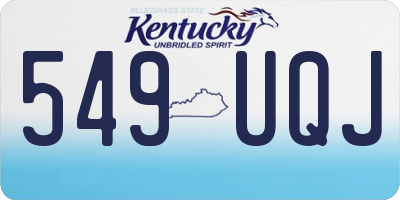 KY license plate 549UQJ