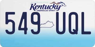 KY license plate 549UQL