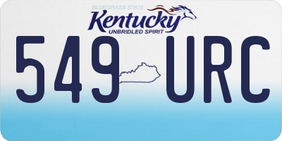 KY license plate 549URC