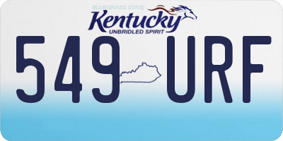 KY license plate 549URF