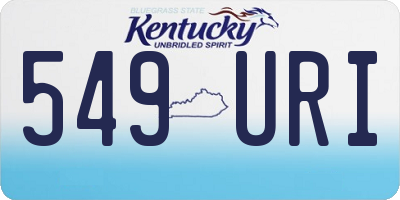 KY license plate 549URI