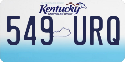 KY license plate 549URQ