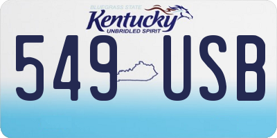 KY license plate 549USB
