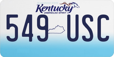 KY license plate 549USC