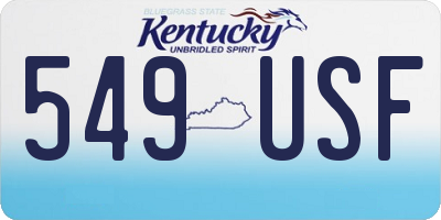 KY license plate 549USF