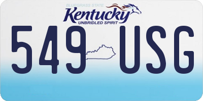 KY license plate 549USG