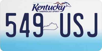 KY license plate 549USJ