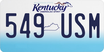KY license plate 549USM