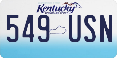 KY license plate 549USN