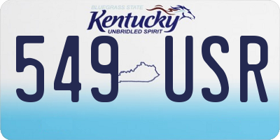 KY license plate 549USR