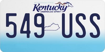 KY license plate 549USS