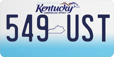 KY license plate 549UST