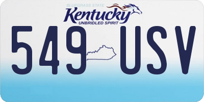 KY license plate 549USV