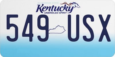 KY license plate 549USX
