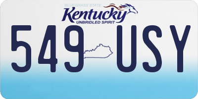 KY license plate 549USY