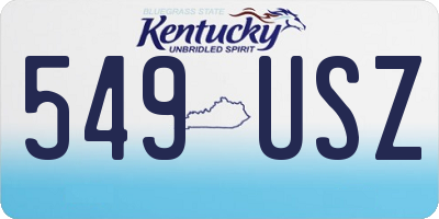 KY license plate 549USZ