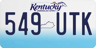 KY license plate 549UTK