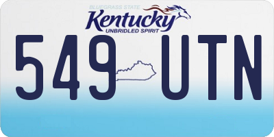 KY license plate 549UTN