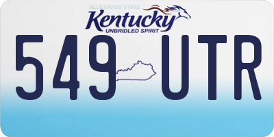 KY license plate 549UTR