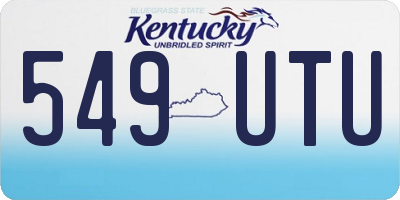 KY license plate 549UTU