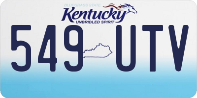 KY license plate 549UTV