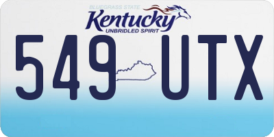 KY license plate 549UTX