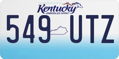 KY license plate 549UTZ