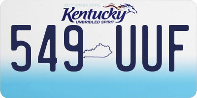 KY license plate 549UUF