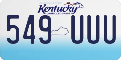 KY license plate 549UUU