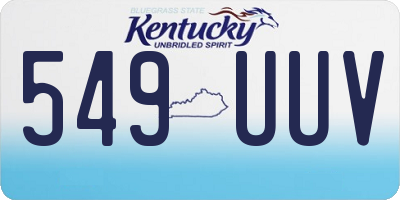 KY license plate 549UUV
