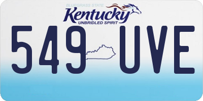 KY license plate 549UVE