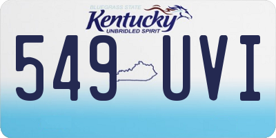 KY license plate 549UVI