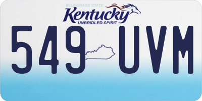 KY license plate 549UVM