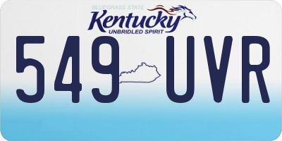 KY license plate 549UVR