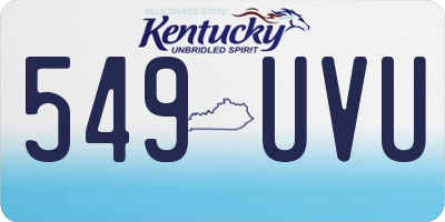 KY license plate 549UVU