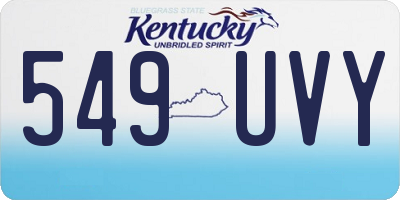 KY license plate 549UVY
