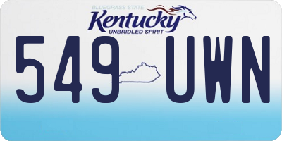 KY license plate 549UWN
