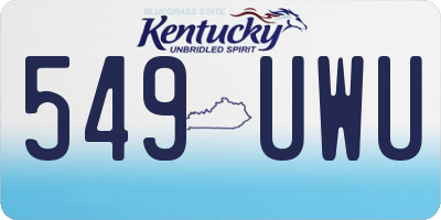 KY license plate 549UWU