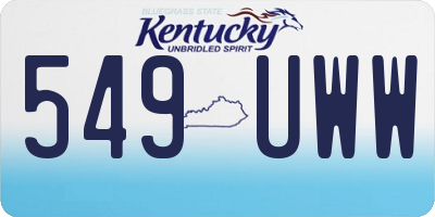 KY license plate 549UWW