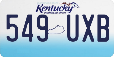 KY license plate 549UXB