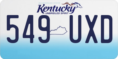 KY license plate 549UXD