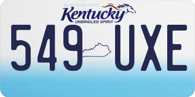 KY license plate 549UXE