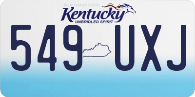 KY license plate 549UXJ