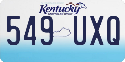 KY license plate 549UXQ