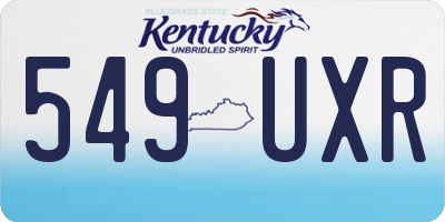 KY license plate 549UXR
