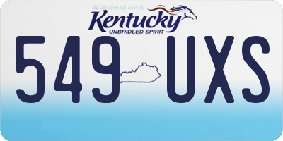 KY license plate 549UXS