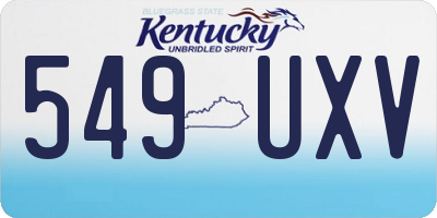KY license plate 549UXV