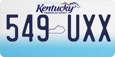 KY license plate 549UXX