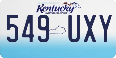 KY license plate 549UXY