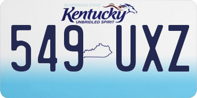 KY license plate 549UXZ